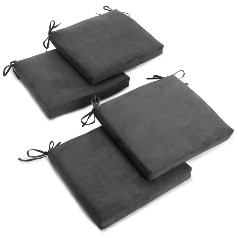 20-inch by 19-inch Microsuede Chair Cushion with Ties (Set of 1, 2, or 4)