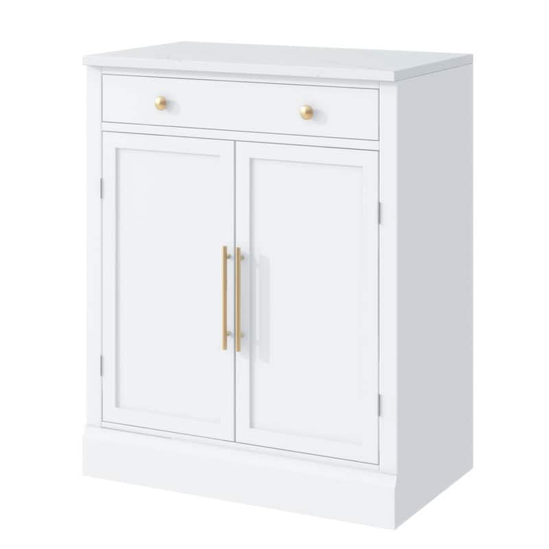Freestanding Kitchen Pantry Cabinet Combo/Single Kitchen Pantry, Tall Kitchen Hutch with Storage Drawers and Adjustable Shelf