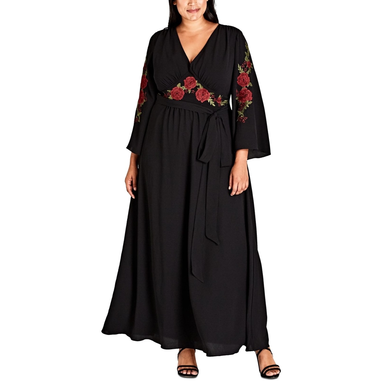 size 20 maxi dress with sleeves