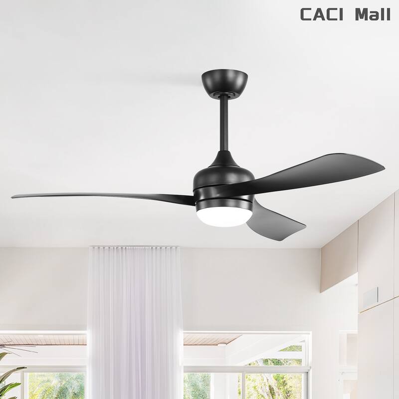 Sofucor 52 Inch Ceiling Fan With Light and Remote Brushed Nickel Low Profile Ceiling Fan 6 Wind Speed - 52in