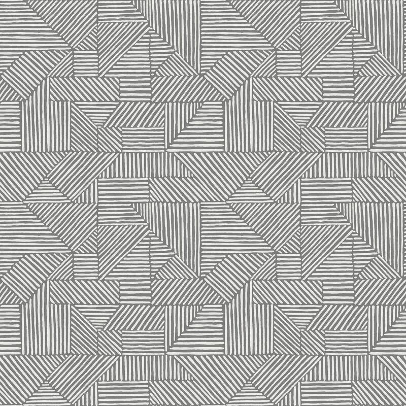 A-Street Prints Crescendo Dark Grey Block Geometric Wallpaper