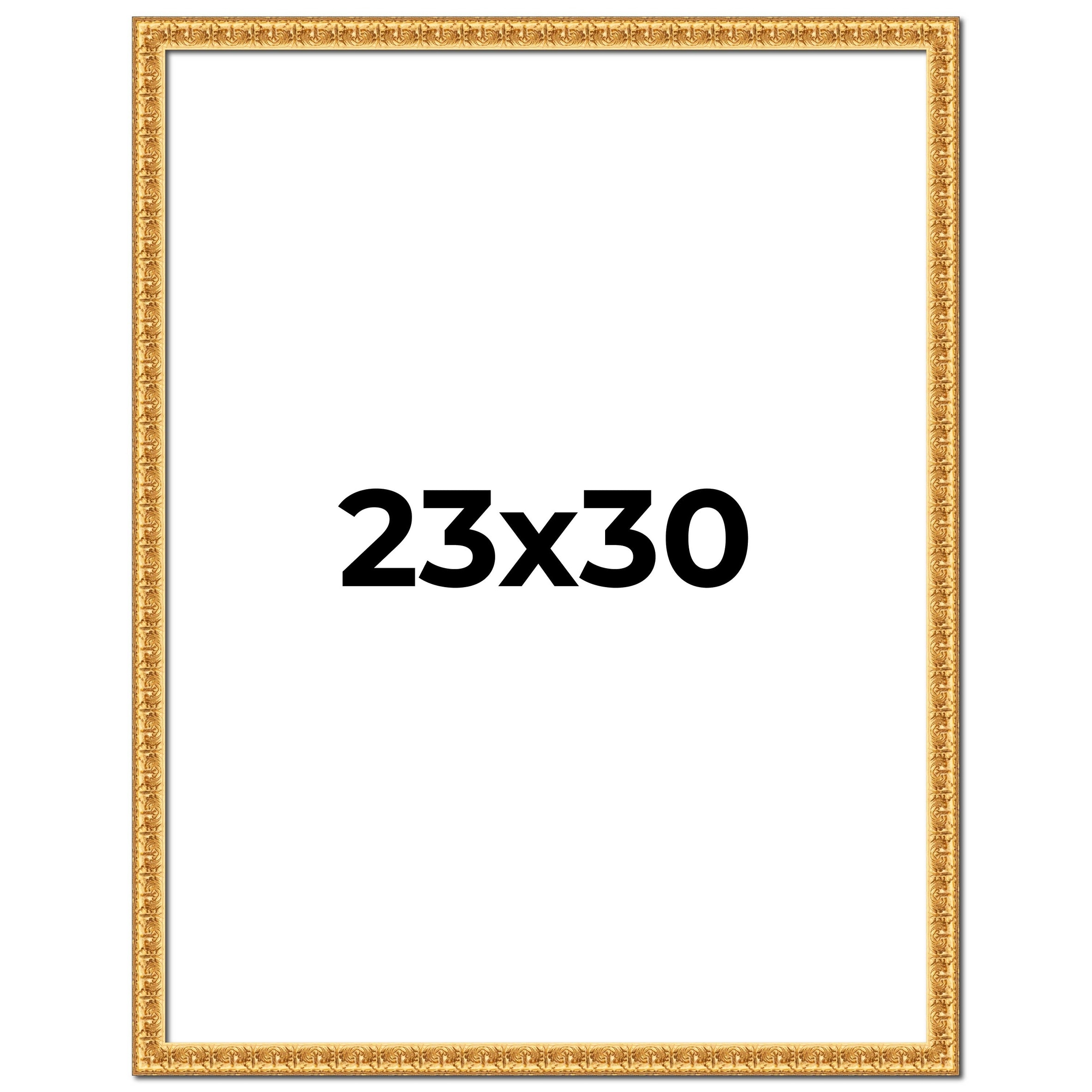 23x30 Frame Gold Real Wood Picture Frame Width 1 inches | Interior