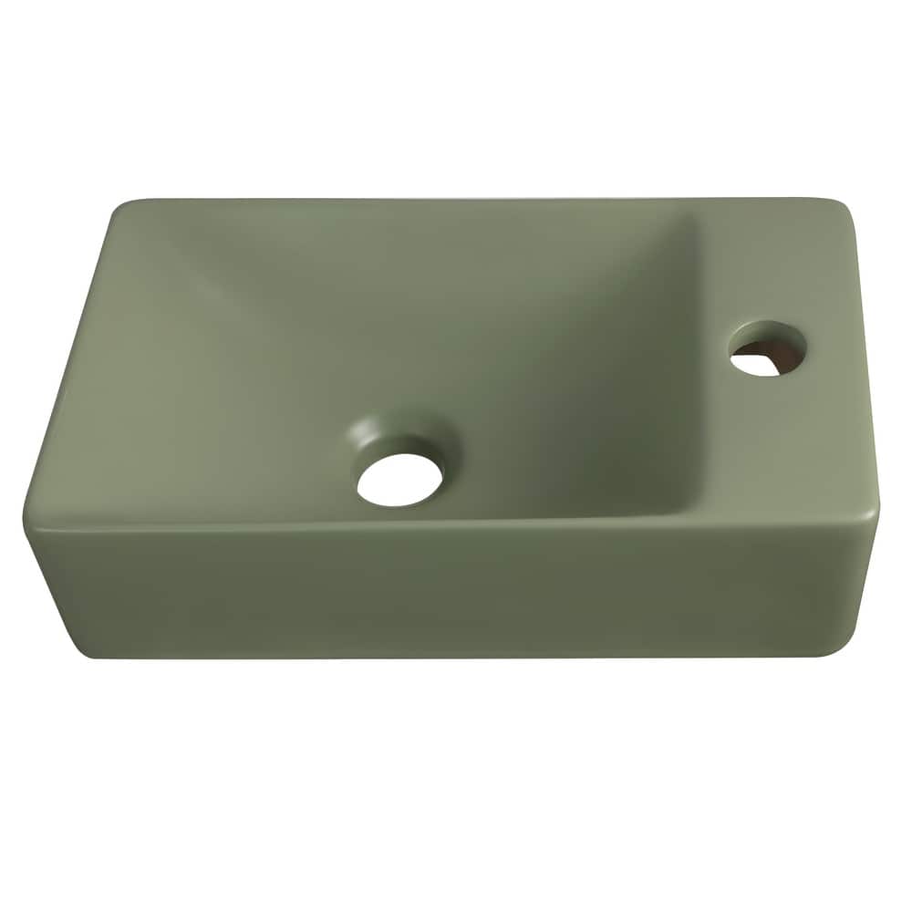 Felix Modern Wall Mounted Rectangular Ceramic Mini Sink, By JONATHAN Y