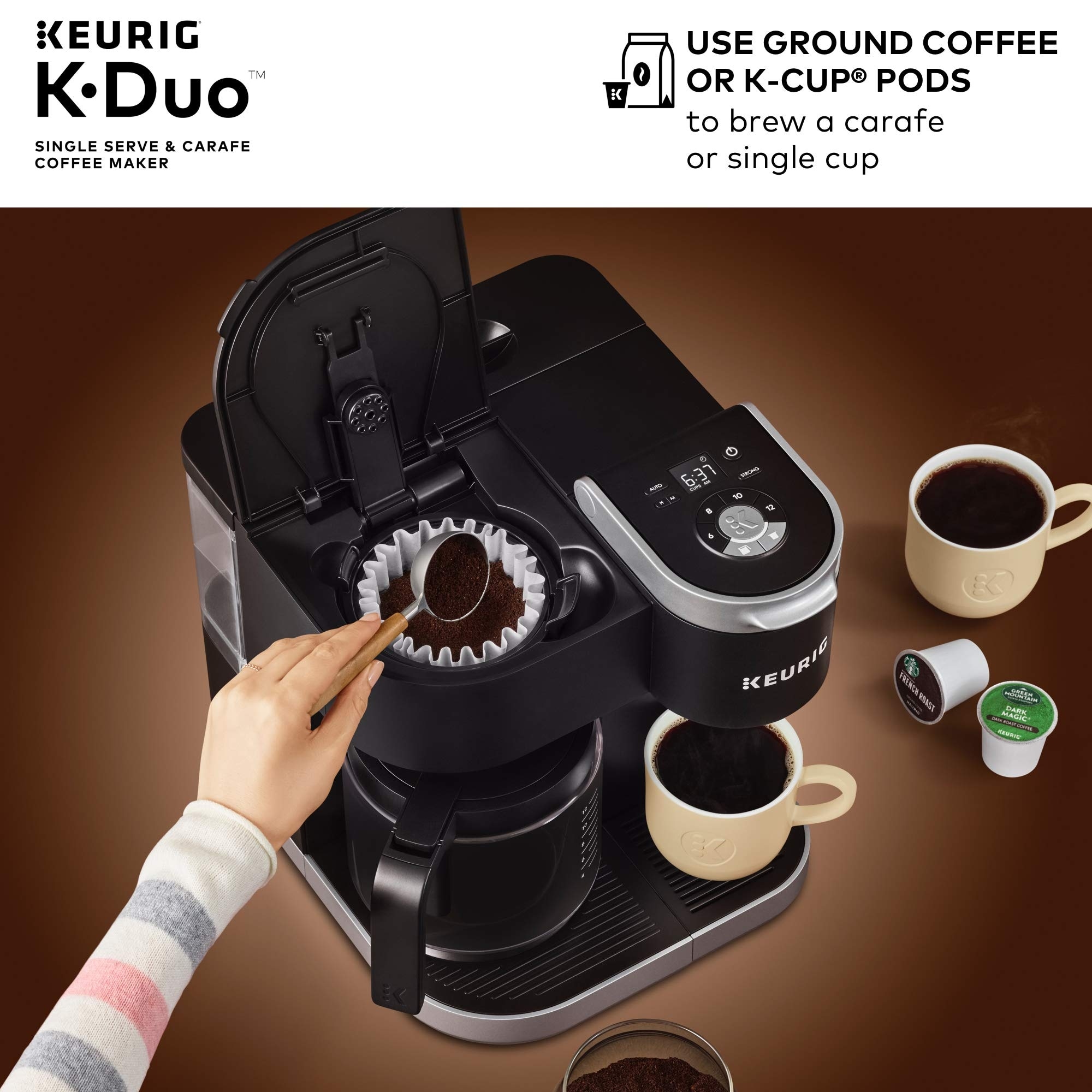 Coffee Maker, Single Serve & Full Pot, Compatible with K-Cup Pods or  Grounds, Programmable, Includes Permanent Filter, Black - Bed Bath & Beyond  - 31510084