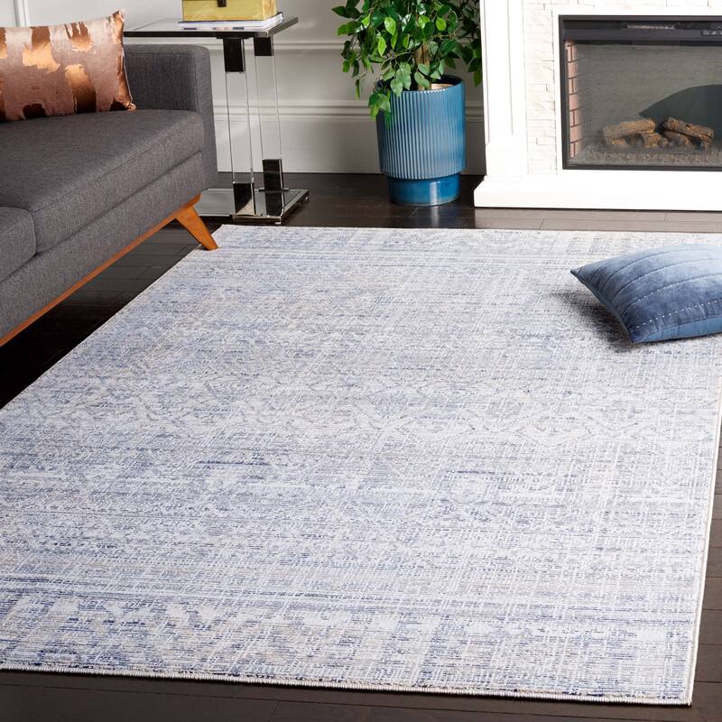 SAFAVIEH Hunter Merri Transitional Rug - 6'7" Square - Ivory Grey/Dark Grey/Beige
