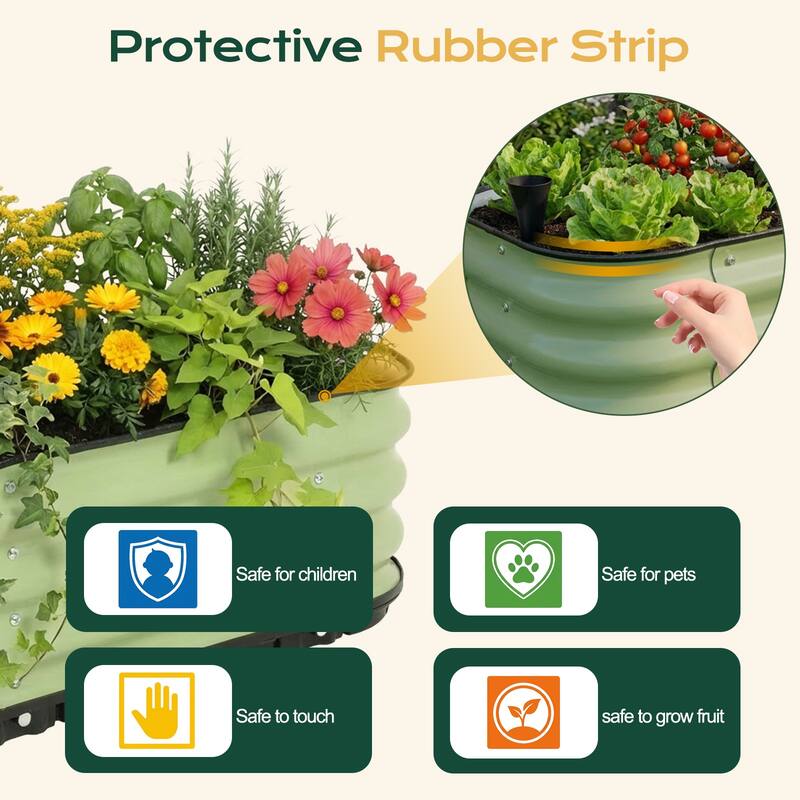 Aoodor Galvanized Self-Watering Planter Box