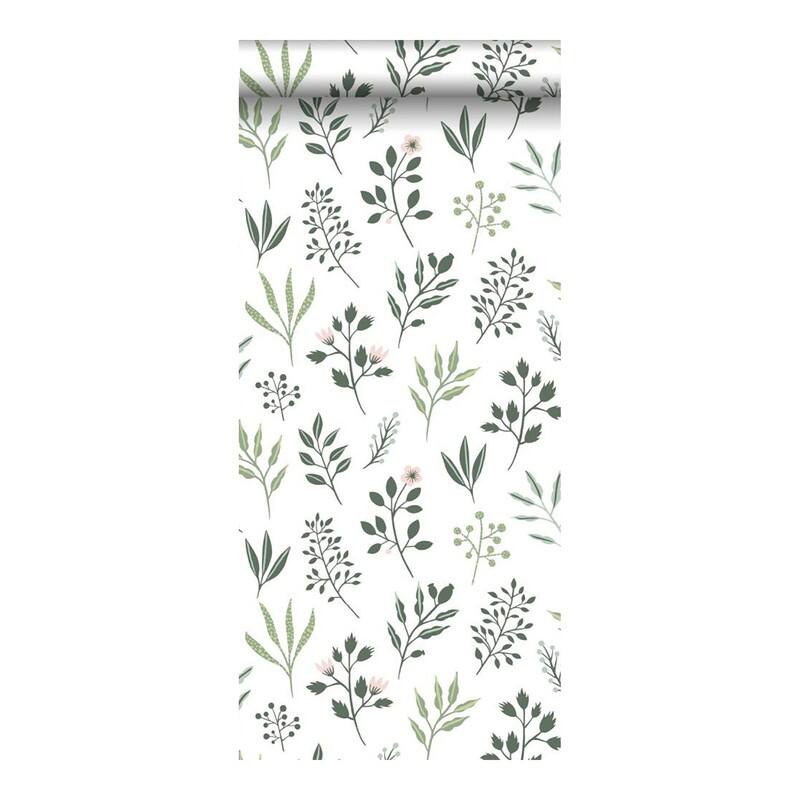 ESTA Home Cynara White Scandinavian Floral Wallpaper - 20.9 x 396 x 0.025