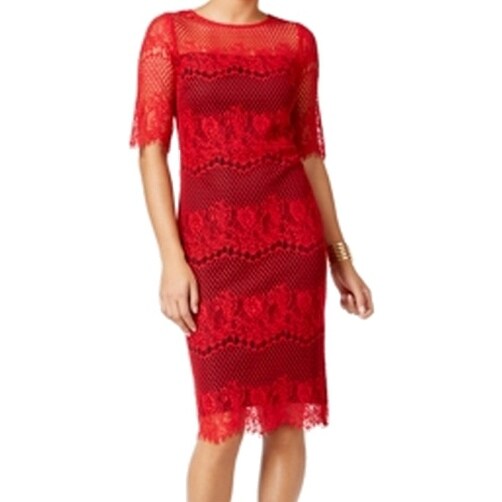 thalia sodi short sleeve lace dress