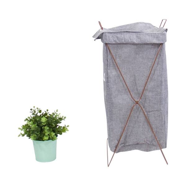 Shop G Home Collection Wire Fold Lidded Laundry Hamper Gray With