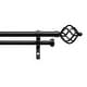 preview thumbnail 11 of 9, ATI Home Torch Double Curtain Rod and Finial Set 36" to 72" - Matte Black