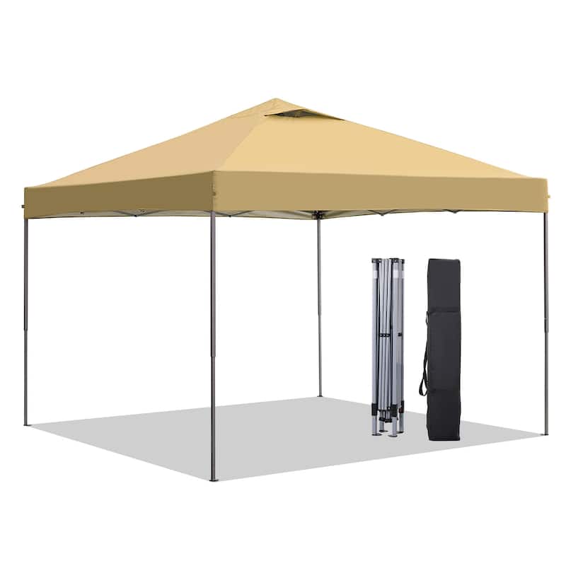 Ainfox 10 x 10 ft Pop-Up Party Canopy Tent Gazebo - Brown