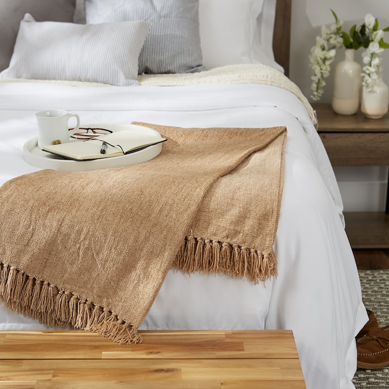 DII Soft Denim Blue Chenille Throw