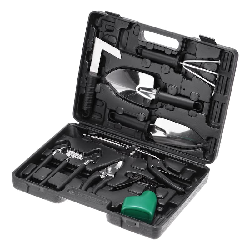 1 Set Garden Tool Set 10 Pieces Plastic Kits for Gardening, Black