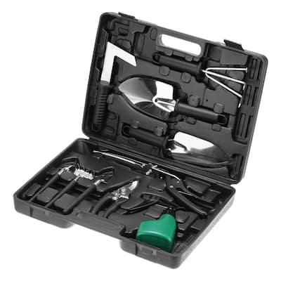 1 Set Garden Tool Set 10 Pieces Plastic Kits for Gardening, Black