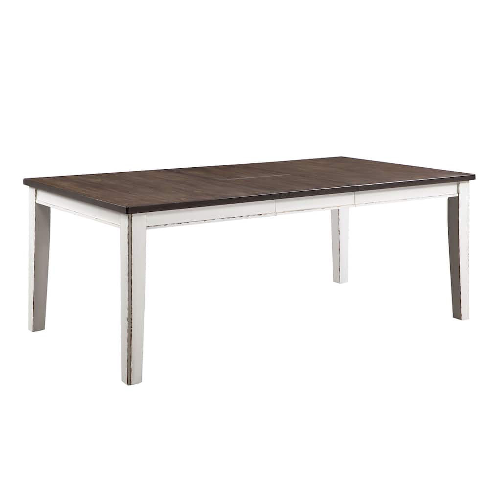 Furniture of America Abeje Rustic White 78-inch Expandable Dining Table