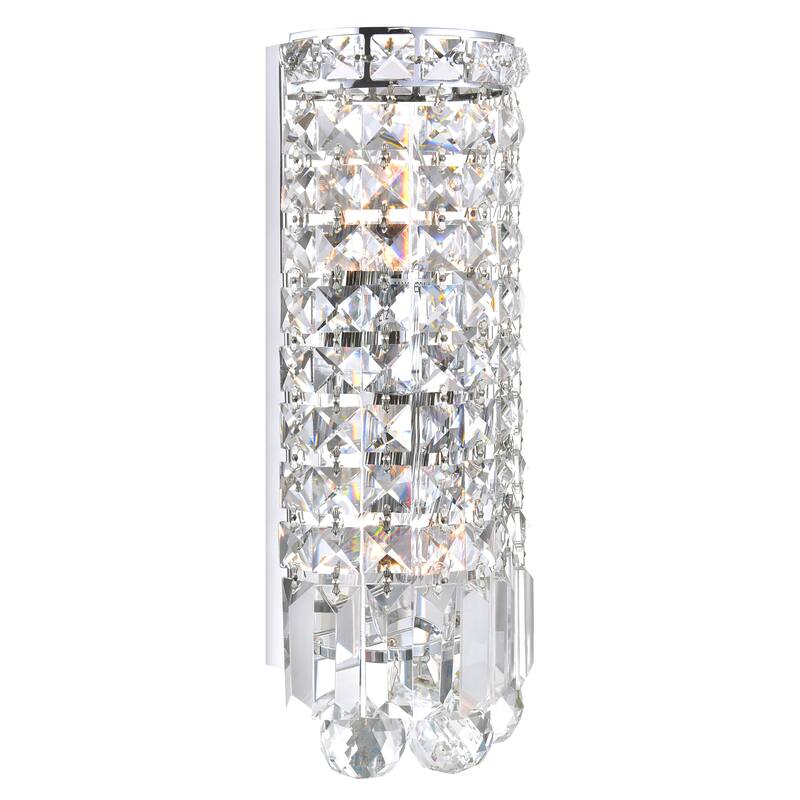 Colosseum 2 Light 5in Chrome Bathroom Sconce with Crystals