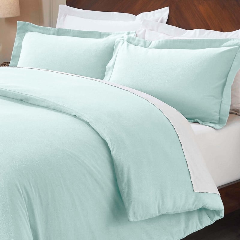 Superior Classic Solid Flannel Cotton Duvet Cover Set