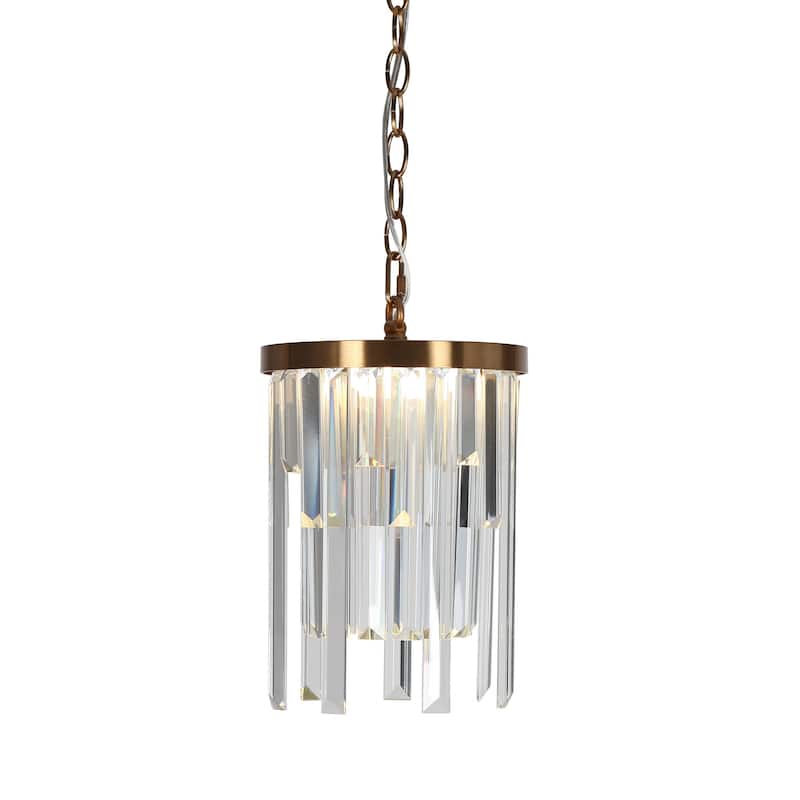 Modern LED Crystal 1-Light Pendant Light for Kitchen Island Foyer Bathroom - 7.8" Dia. x 11.8" H