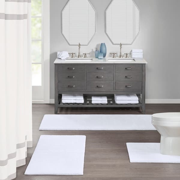 Grey Striped Bathroom Rugs and Bath Mats - Bed Bath & Beyond