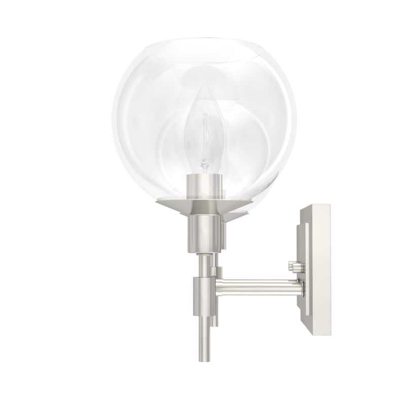 Hunter Xidane Vanity Wall Light - Bathroom, Mid Century Modern, Glam - Clear glass
