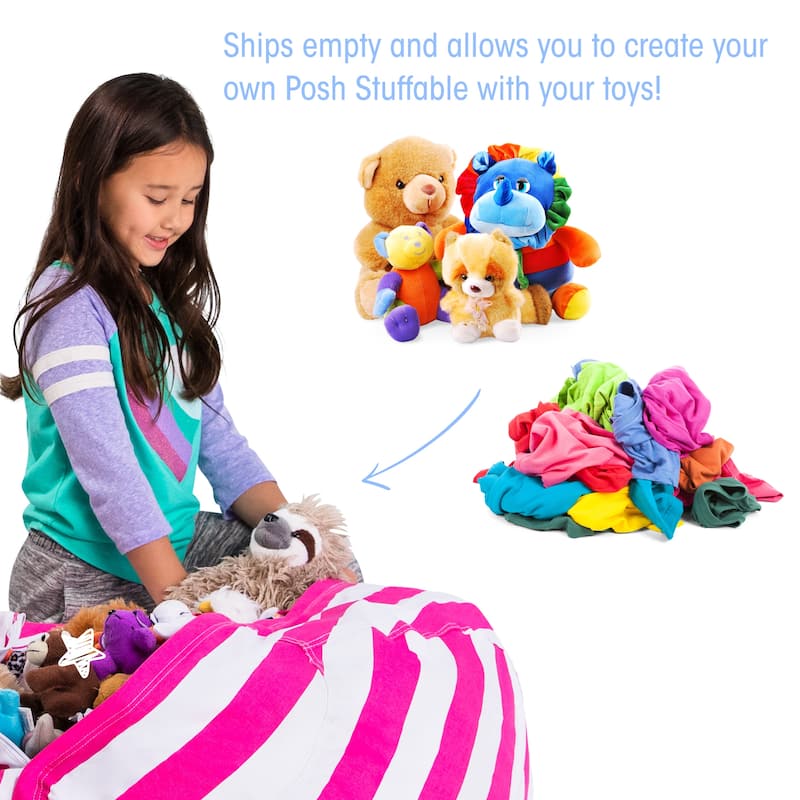 Kids' Stuffed Animal Storage Bean Bag Chair Cover or Toy Organizer