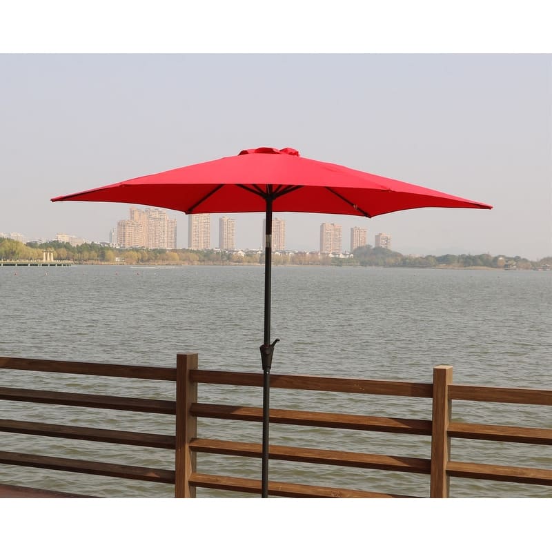 9 Feet Pole Umbrella with Carry Bag - Red