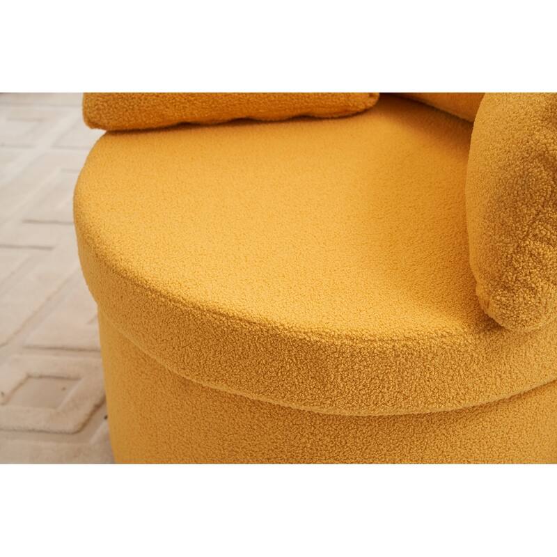 Teddy Fabric Swivel And Storage Chair