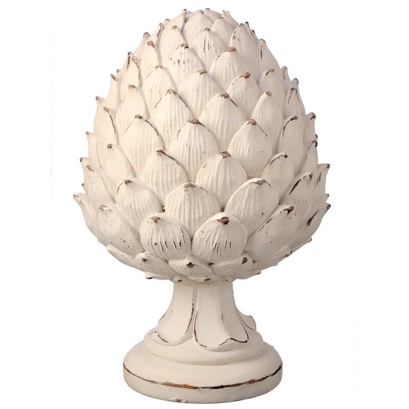 Resin Weathered Artichoke Pedestal 9.75"