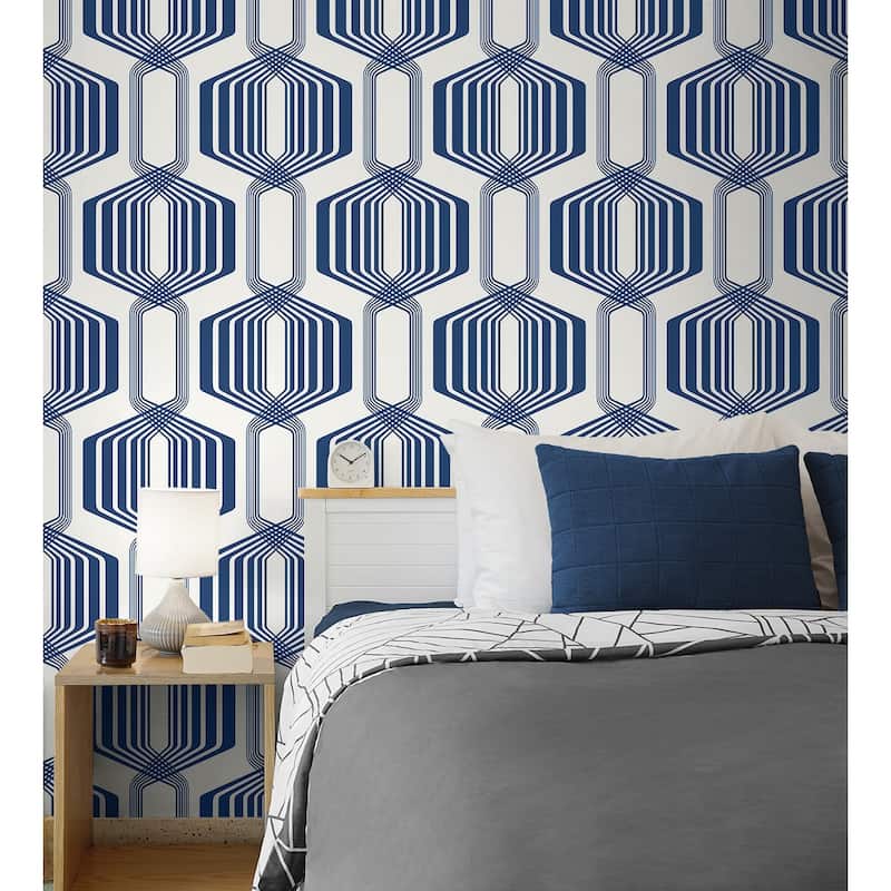 NextWall Striped Geo Peel and Stick Wallpaper