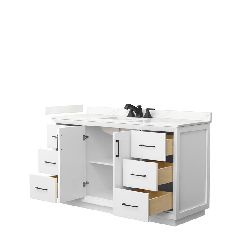 Strada 60-inch Single Vanity, Quartz Top