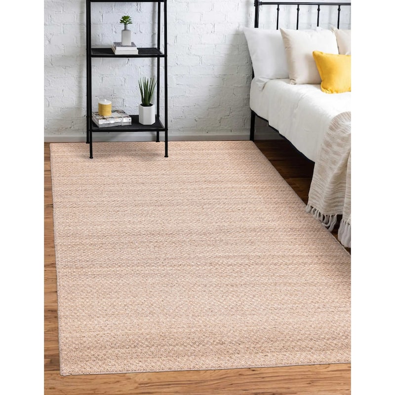 ECARPETGALLERY Braid weave Sienna Taupe Wool Rug - 5'4 x 7'7