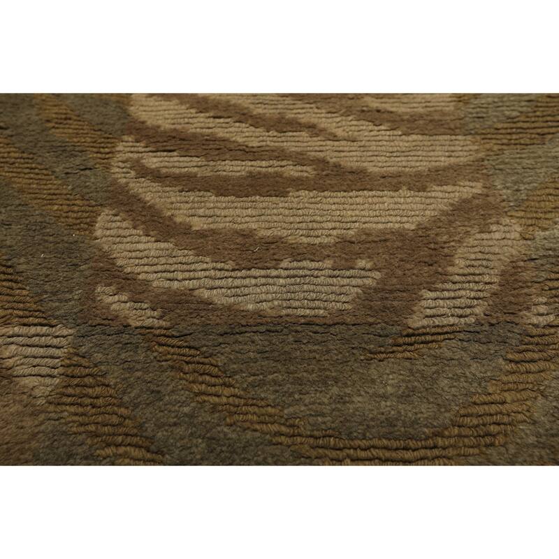4x4 Square Hand Knotted Wool Tan Modern & Contemporary Tibetan Rug - 4' x 4' -Square