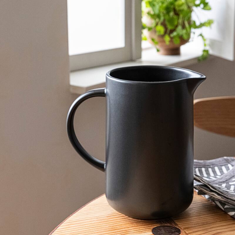 over&back Coupe Semi-Matte Stoneware 42oz Pitcher