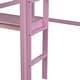 preview thumbnail 8 of 16, Twin High Rubber Wood Loft Bed with Safety Guardrail,Built-in desk,Ladder