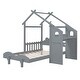 preview thumbnail 14 of 16, Twin Platform Bed with Windmill, Flower Decor & Desk - House Bed Style
