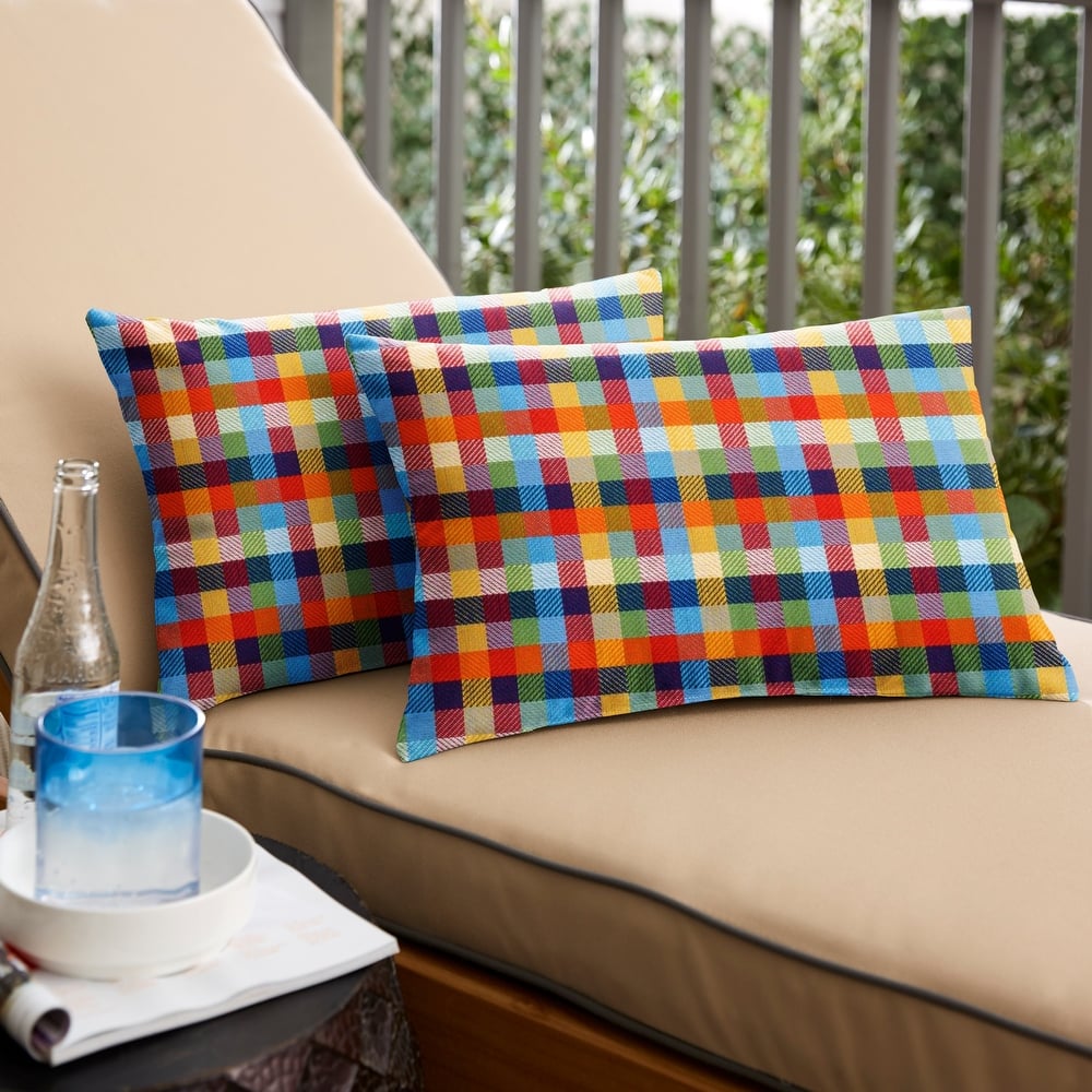 Sunbrella Mixture Mirage Printed Indoor/Outdoor Knife Edge Pillow (Set of 2)