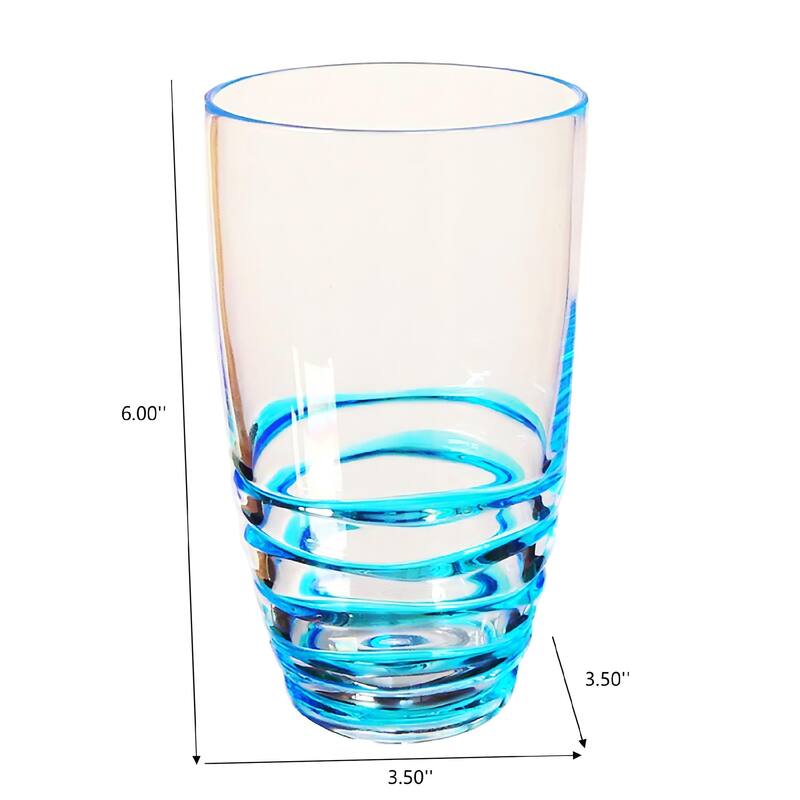 Swirl Acrylic Glasses Drinking Set of 4