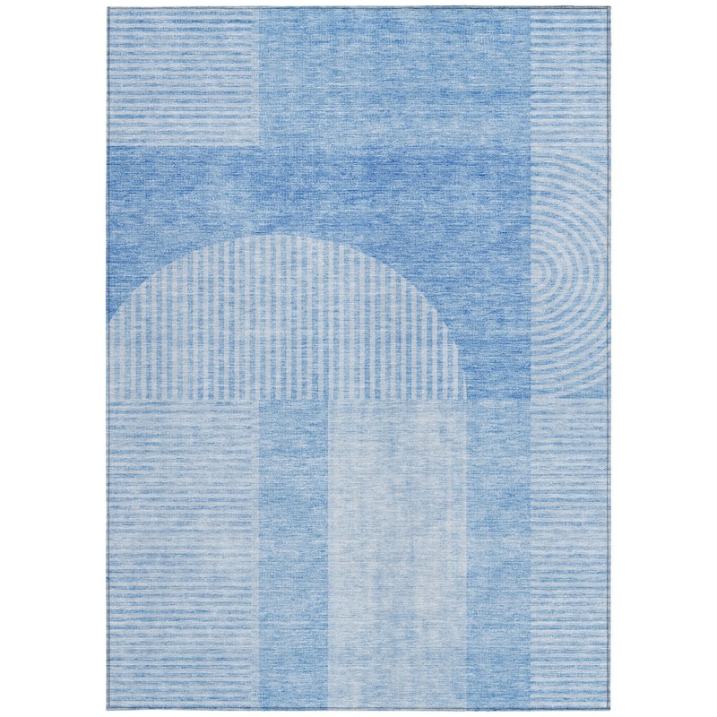 HomeRoots Geometric Transitional Rectangle Outdoor Rug