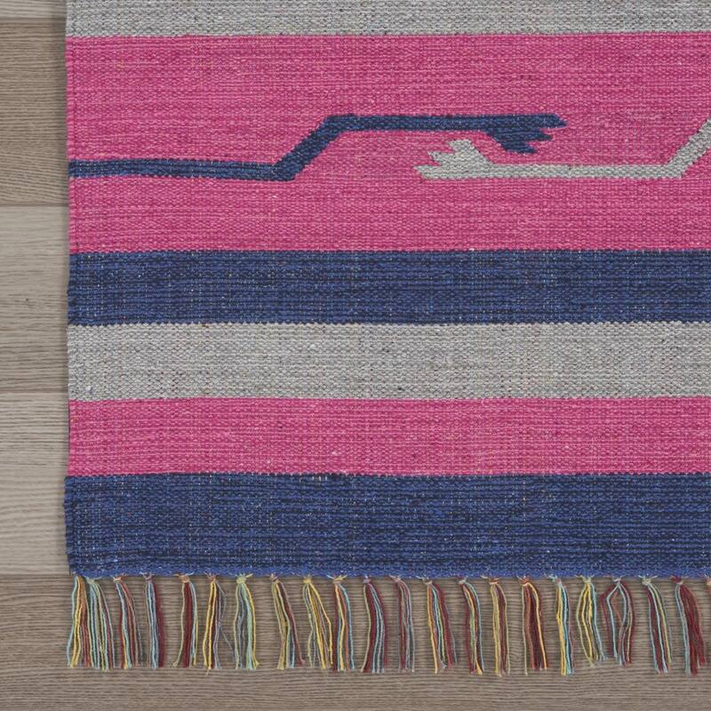 Fuge Southwestern Woven Low Pile with Fringe Area Rug By HomeRoots - 66' X '42' X '0.25