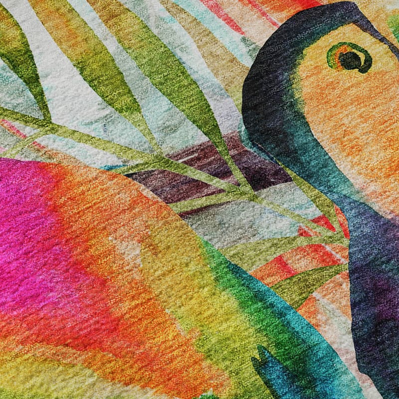 Premium Washable Super Soft Tropical Birds Mayfield Rug