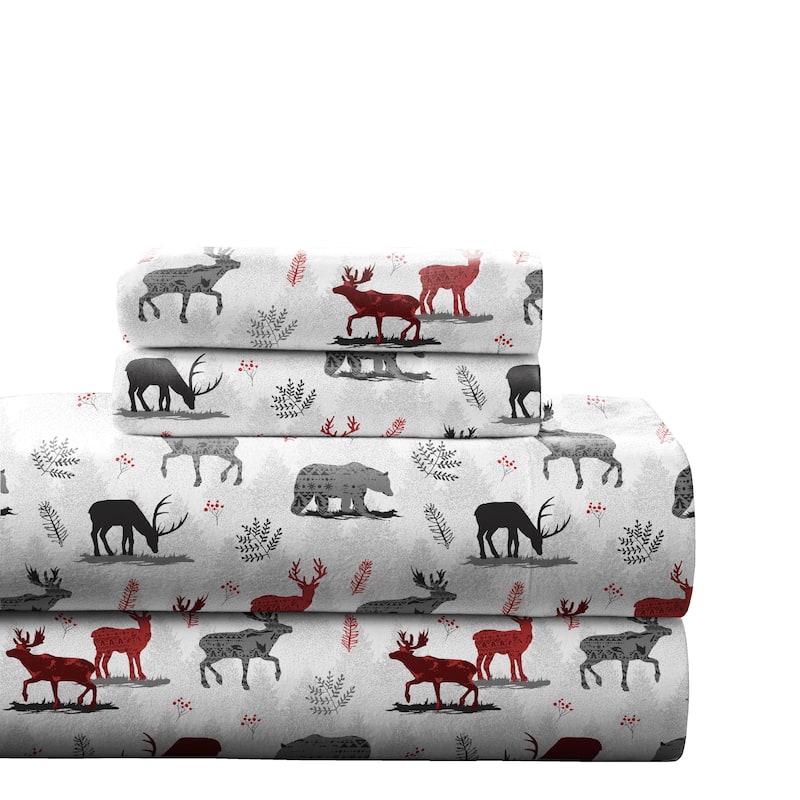 Pointehaven Soft Cotton 180 GSM Deep Pocket Oversized Brushed Flannel Sheet Set