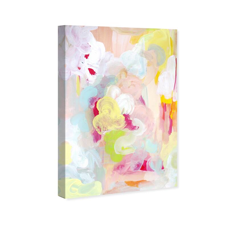Wynwood Studio Abstract Flowers at Sunset Pink and Modern & Contemporary Wall Art Canvas Print