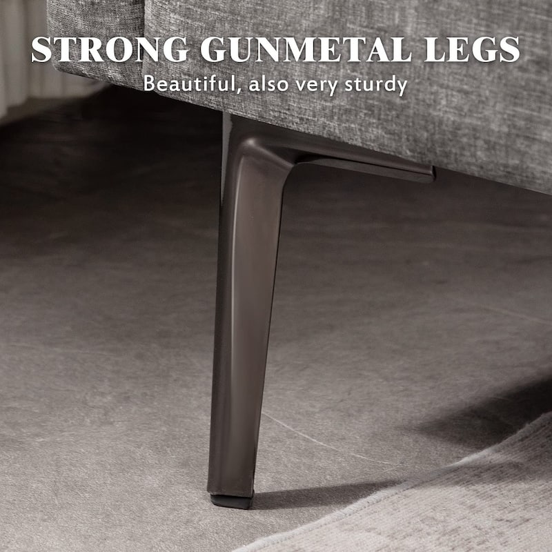 Modern Chenille Sectional Sofa with Reversible Chaise and Ottoman, Perfect for Living Rooms with Sleeper Function