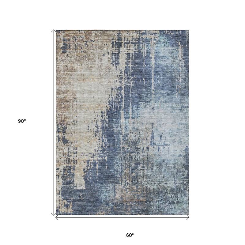 HomeRoots Abstract Transitional Rectangle Outdoor Rug