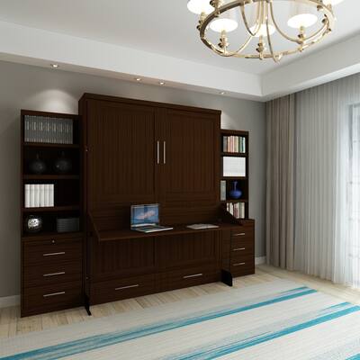 Brentwood Queen Murphy 2-pier Desk Bed