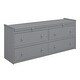 preview thumbnail 123 of 144, Twin/Full Size Low Loft Bed with Retractable Writing Desk and 4 Drawers, Wooden Loft Bedframe w/ Lateral Portable Desk & Shelves