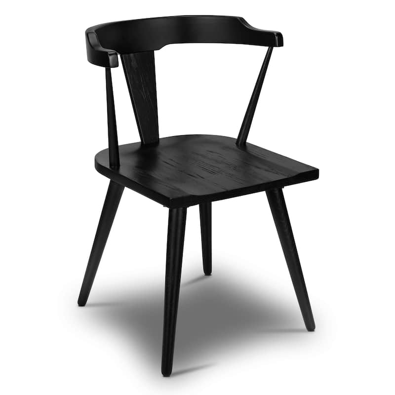Poly and Bark Enzo Solid Oak Wood Dining Chair - Black