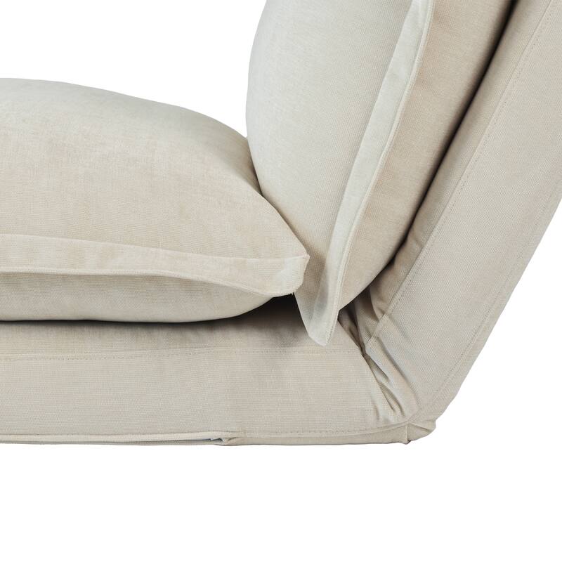 Lazy Sofa Chair Reclining Sofa Bed Floor Standing Single Sleeper Couch with Pillows and Adjustable Backrest for Small Space