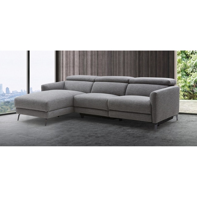 Shop Divani Casa Lupita Modern Grey Fabric Sectional With Left