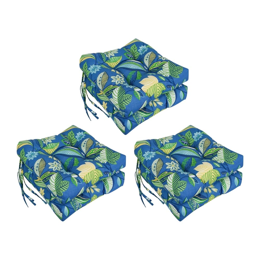 16-inch Square Tufted Indoor/Outdoor Chair Cushions (Set of 6)